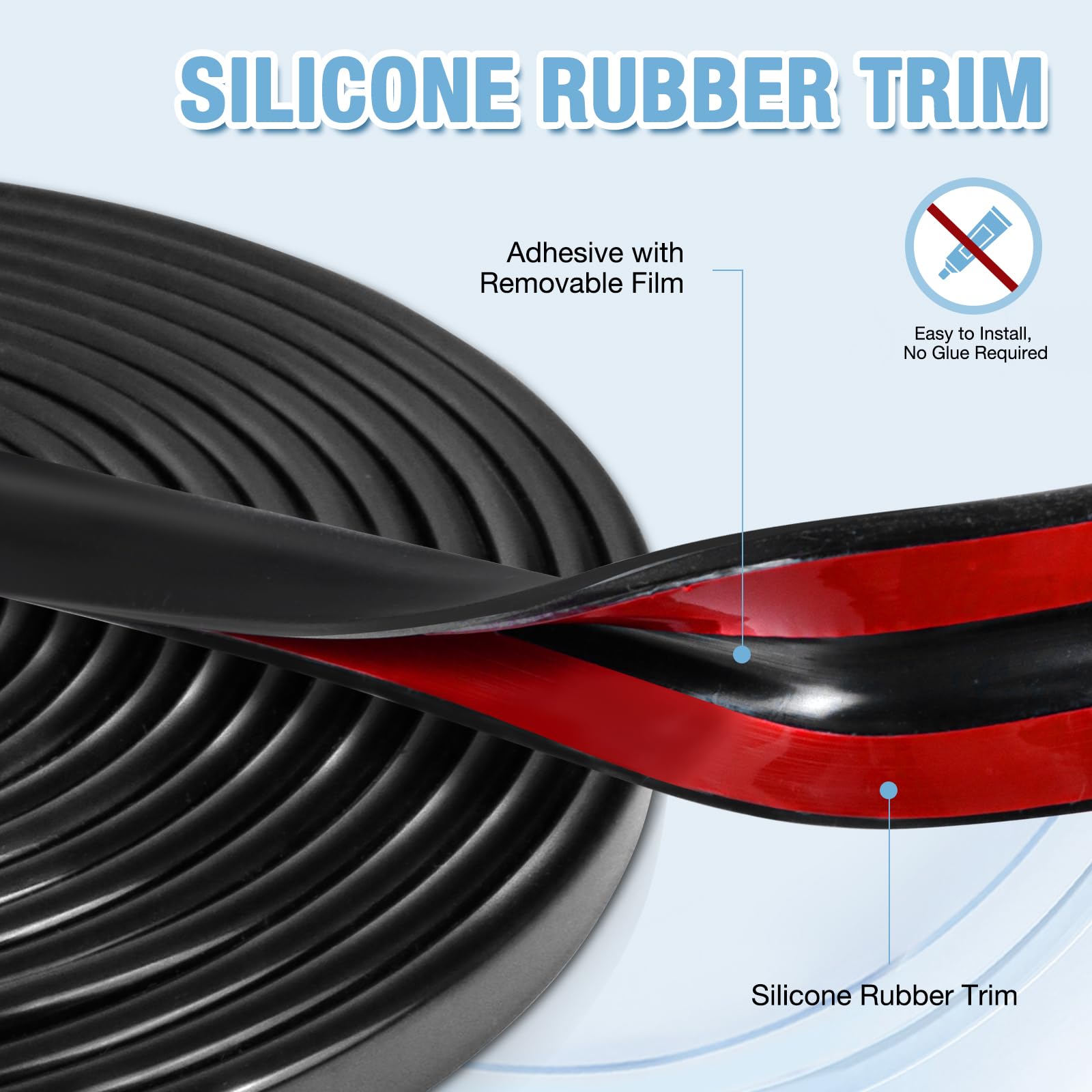 Perfil Protector De Bordes De Goma Junta En Forma De U 6 Met - Negro