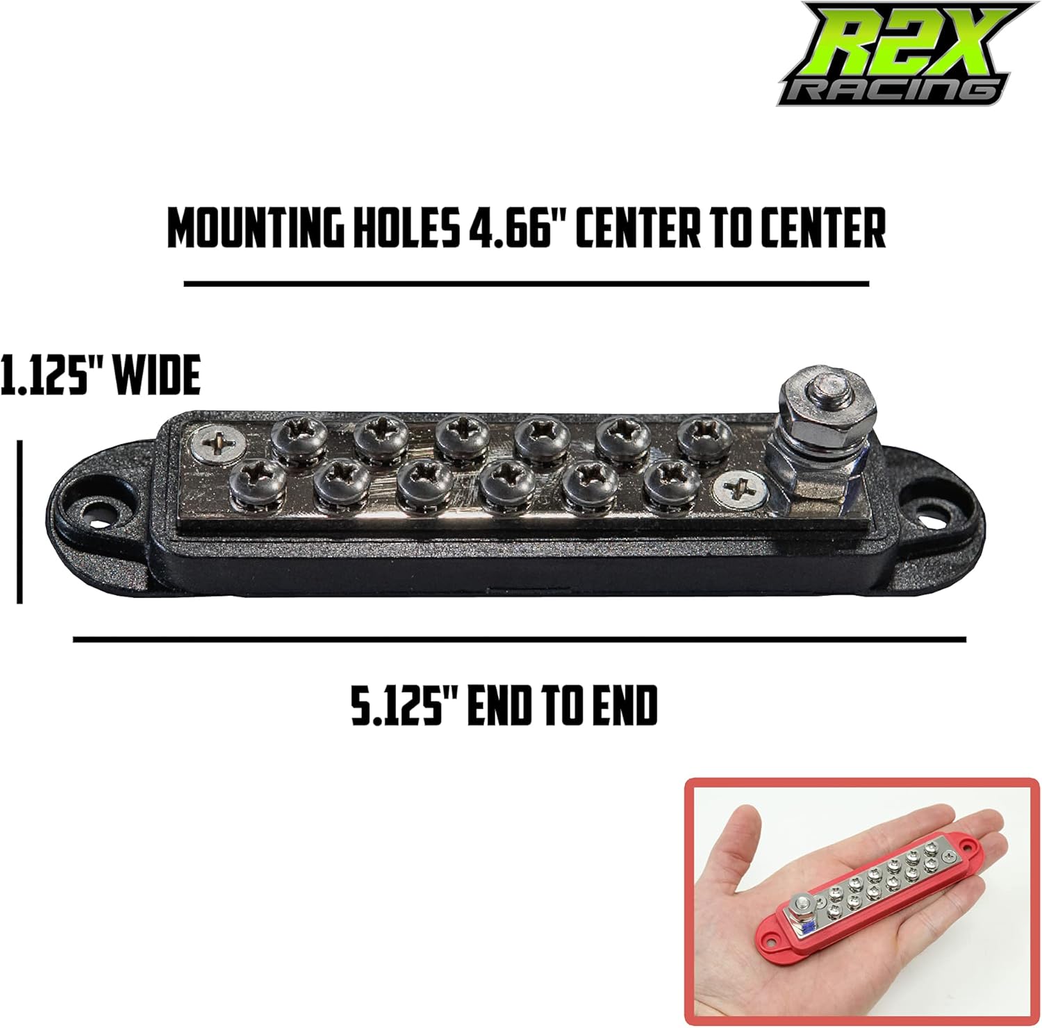 12 Terminal Power Distribution Block Bus Bar - Made in USA (Original Cover) : Electronics