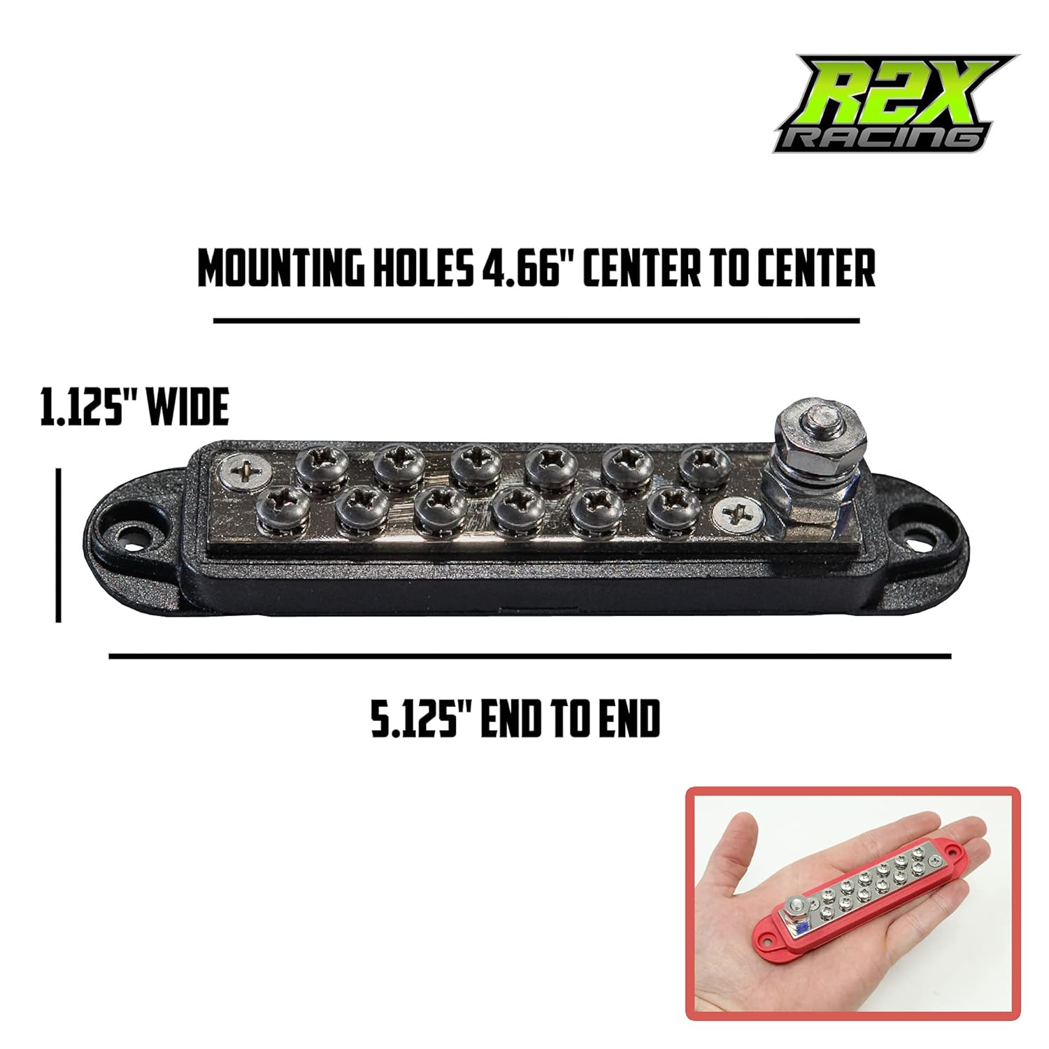 12 Terminal Power Distribution Block Bus Bar - Made in USA (Updated Cover) : Electronics