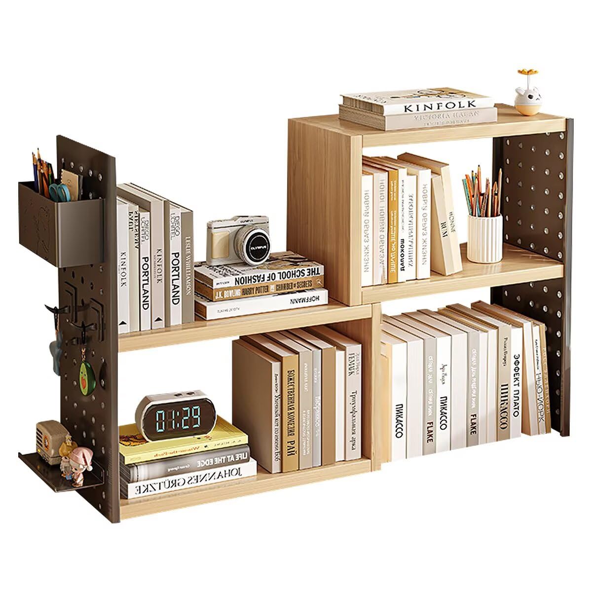 Amazon.co.jp: KASABULAC デスク上置棚 卓上本棚 伸縮型本立て