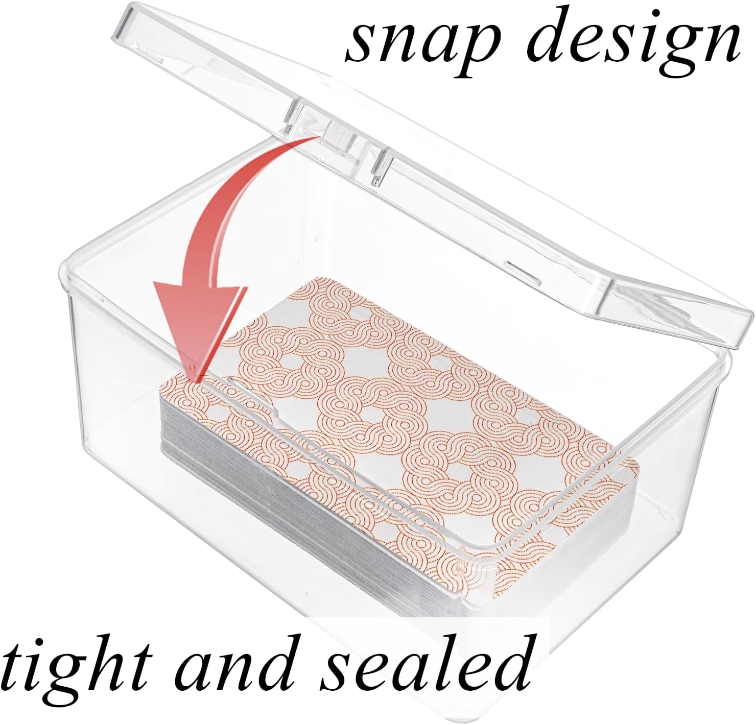 Tebery 20 Pcs Plastic Playing Card Cases Clear, Waterproof Card Deck Box for Game, Sturdy Trading Card Holder, Portable Card Game Storage Container for Party, Travel, Outdoors, Snap Closed