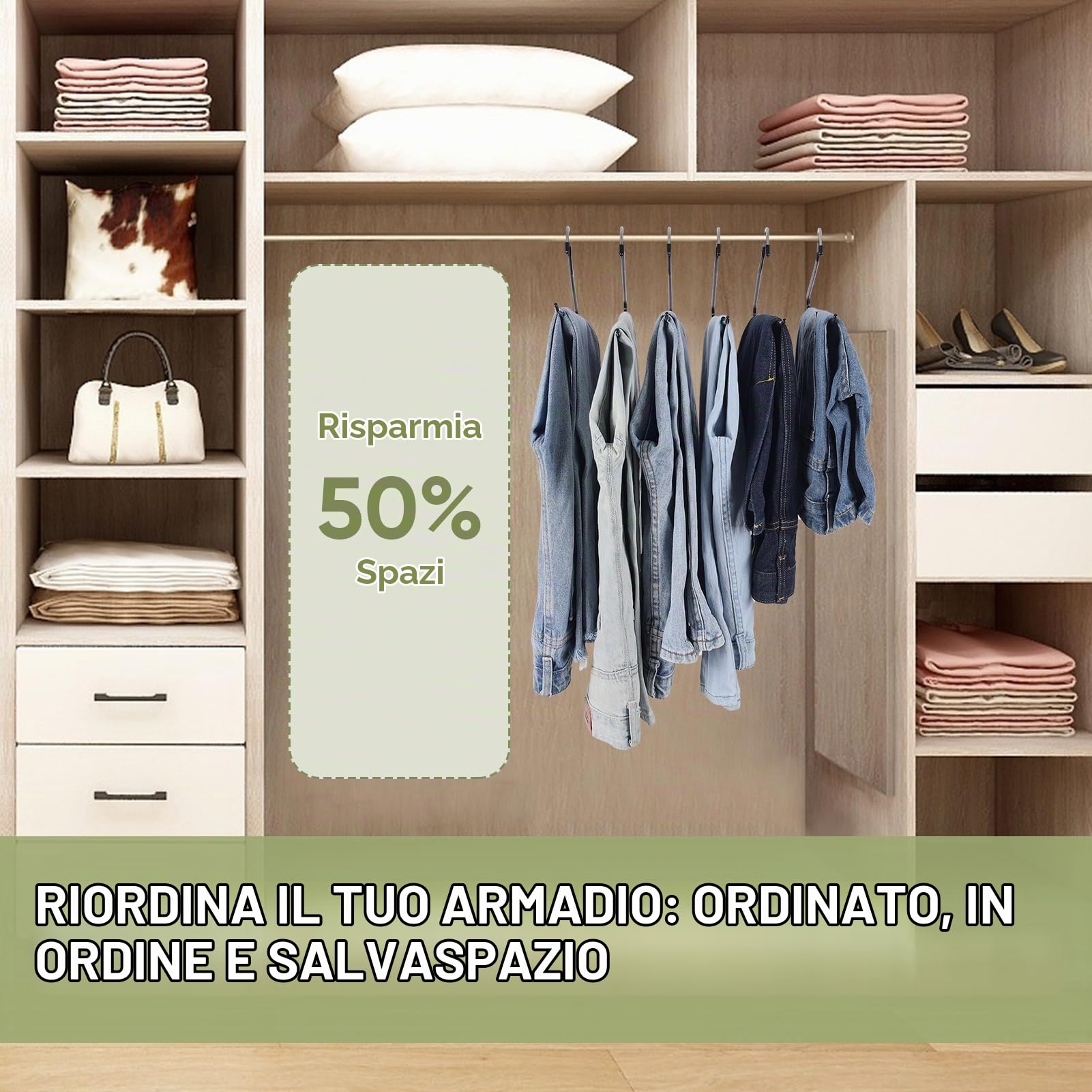 12 Pezzi Grucce per Pantaloni,Appendini per Pantaloni con Estremità Aperta con 5 Pinze, Antiscivolo Stand per Pantaloni Salvaspazio per Pantaloni, Jeans, Sciarpe, Asciugamani Bianco