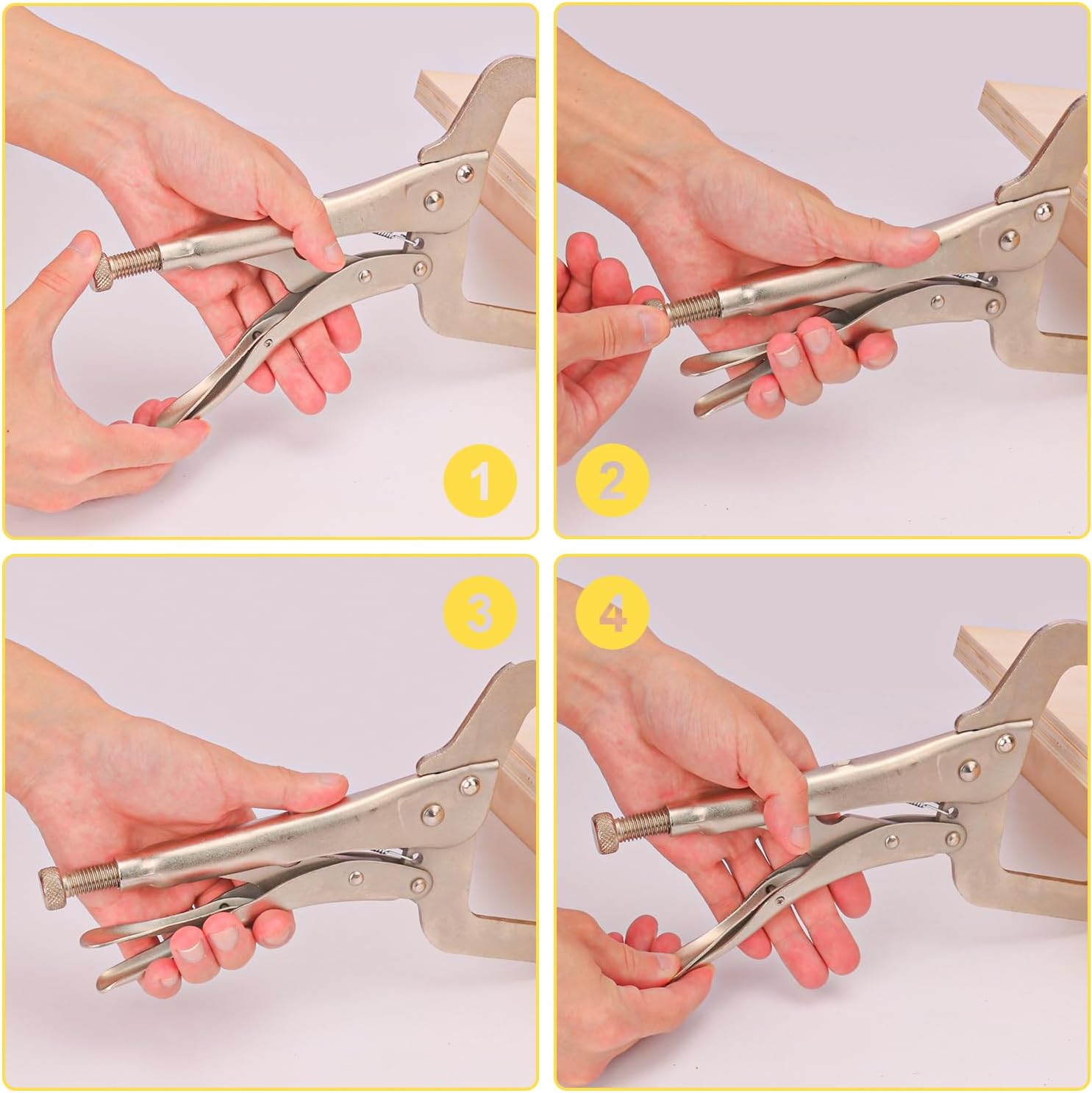 4 Pack 11 Inch Locking C Clamp, Heavy Duty 11 Inch C Clamp Locking Pliers for Home Improvement, Welding Tasks & Workshop
