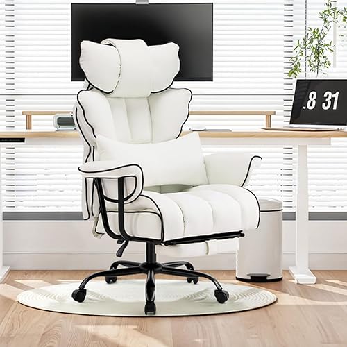 Miniatura 3 de Furniliving Silla de oficina grande y alta de 400 libras, silla de escritorio ejecutiva para oficina, asiento ancho, reclinable, ajustable, soporte