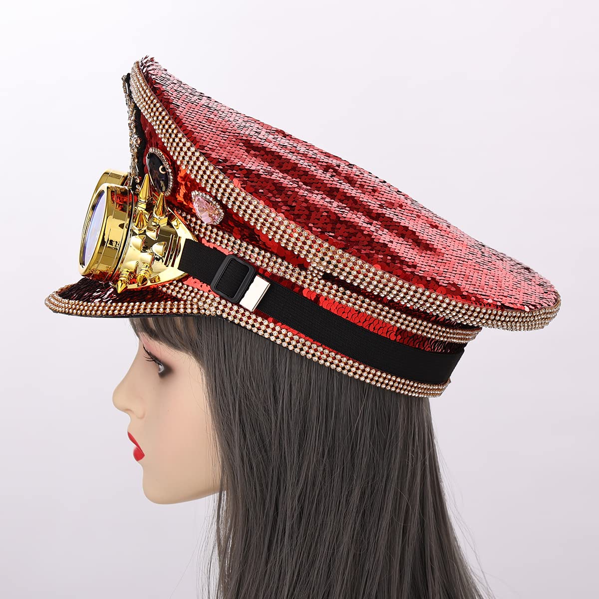 BPURB Kobiety dziewczyny steampunk rave styl kapitana kryształ górski cekinowy top kapelusz na festiwal karnawał Halloween cosplay