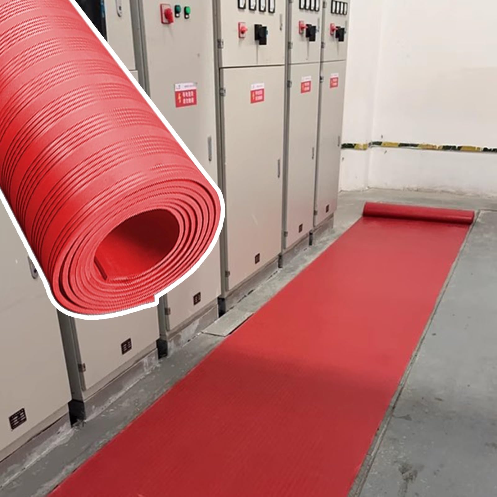 Rollo de alfombrilla de seguridad de aislamiento eléctrico de 5 mm