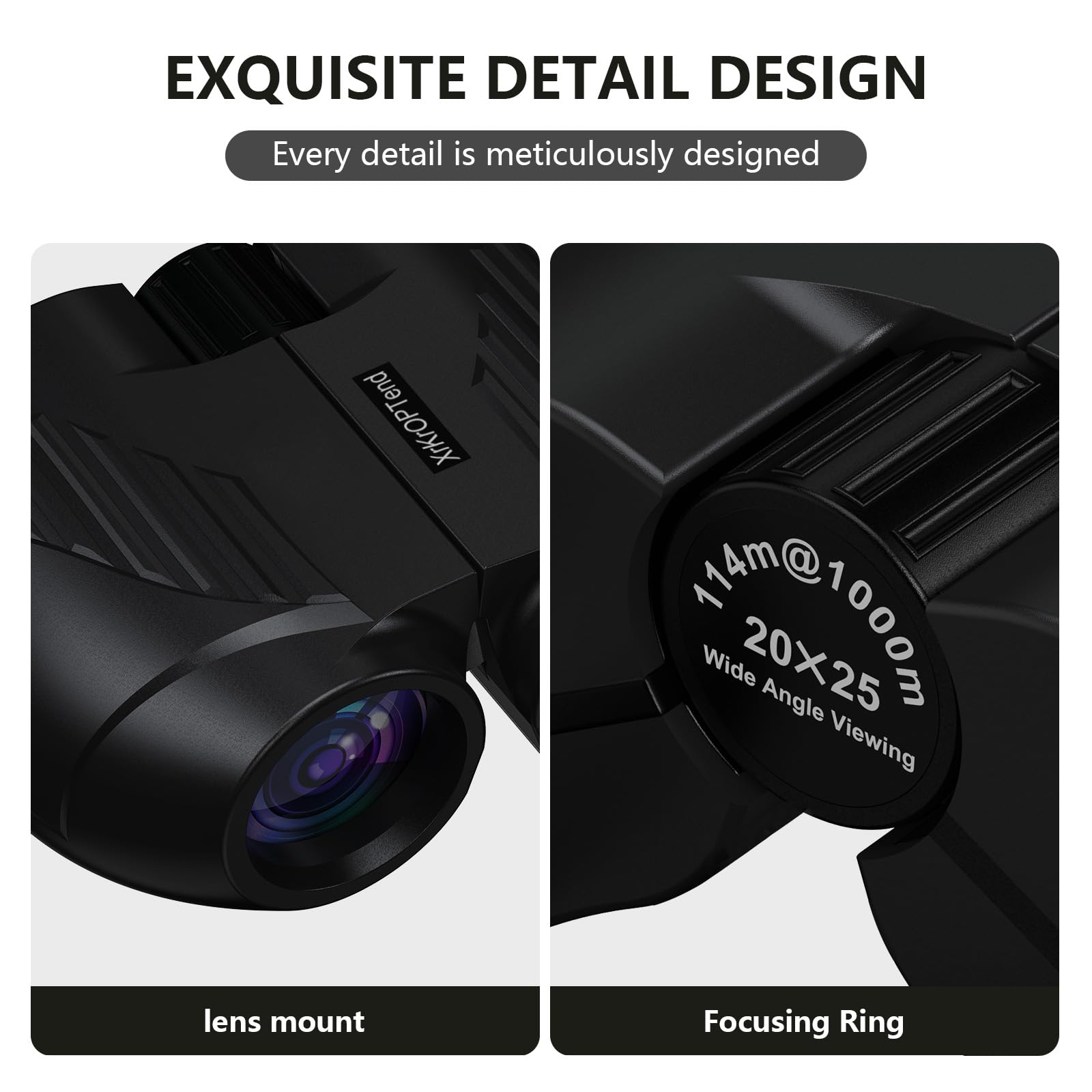 Fernglas 20x25 für Erwachsene & Kinder 8-12 | Mini Kompakt Fernglas Klein | BAK4 FMC Optik, Wasserdicht für Brillenträger | Ideal für Vogelbeobachtung, Reise, Konzert