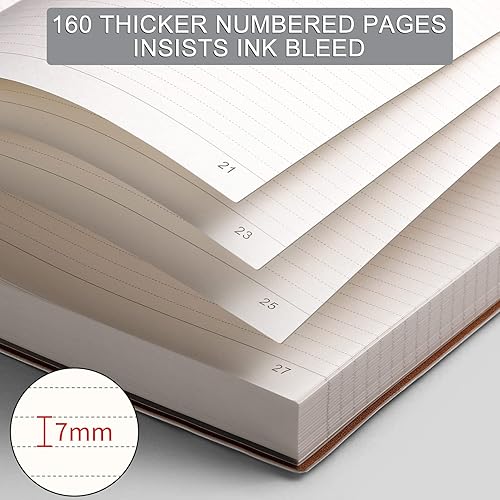 Miniatura 3 de AHGXG Cuadernos gruesos, diario grande B5 con rayas para mujer, 320 páginas numeradas, con rayas universitarias, papel grueso de 2.95 ozyd, tapa