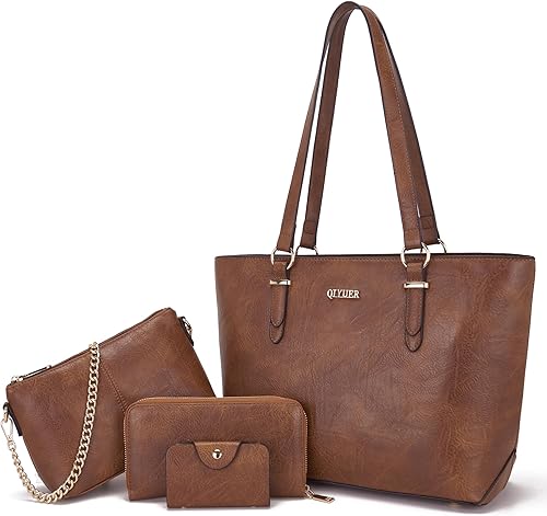 Miniatura 12 de Qiyuer - Bolsos para mujer, carteras, juegos de bolsos con asa superior, bolsos de hombro, bolso de mano, bolso de trabajo con cartera a juego, 3