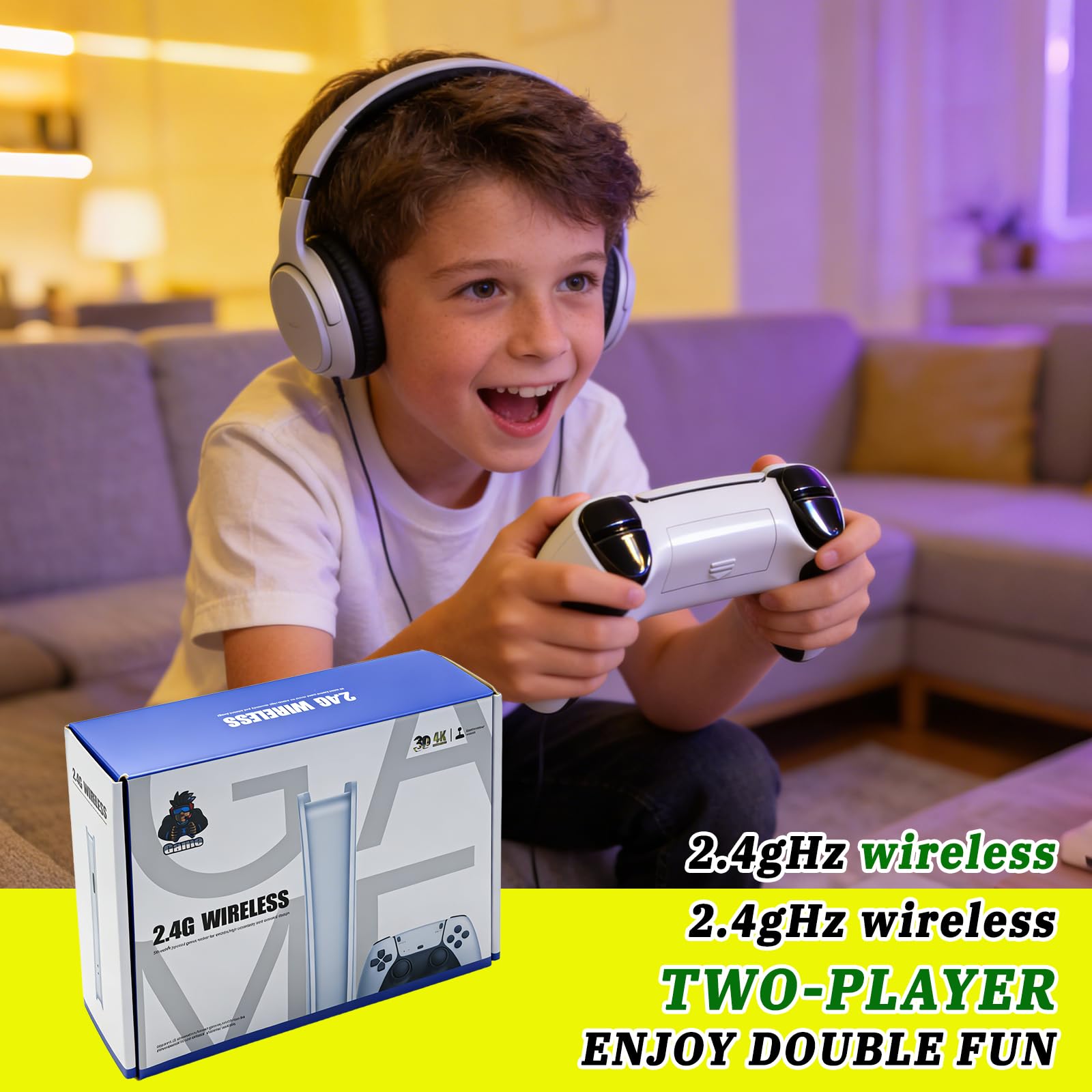 Upgraded Video Game Stick 2026 Retro Gaming Console Built-in 23 Emulators, 20000+ Game System with 4K HDMI Output, Plug & Play Gamestick with 2 Controllers, Easter Gifts for Kid Adults - Mac — view 4