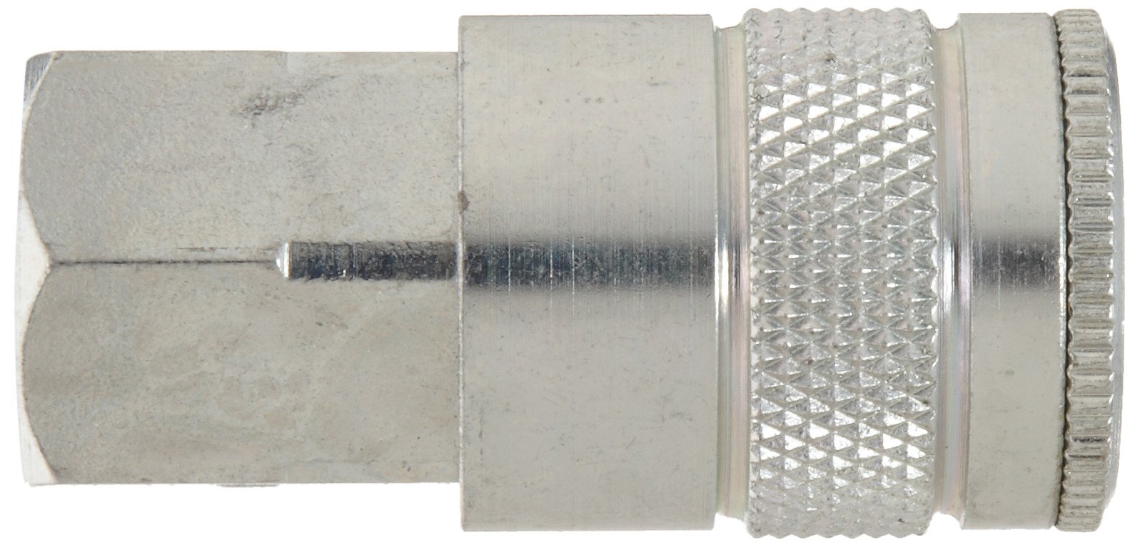 Parker Hannifin EZ-251-4FP Series E-Z-Mate Steel Special Purpose Exhaust Venting Pneumatic Quick Coupler with Female Pipe Thread, Push-to-Connect Sleeve, 1/4