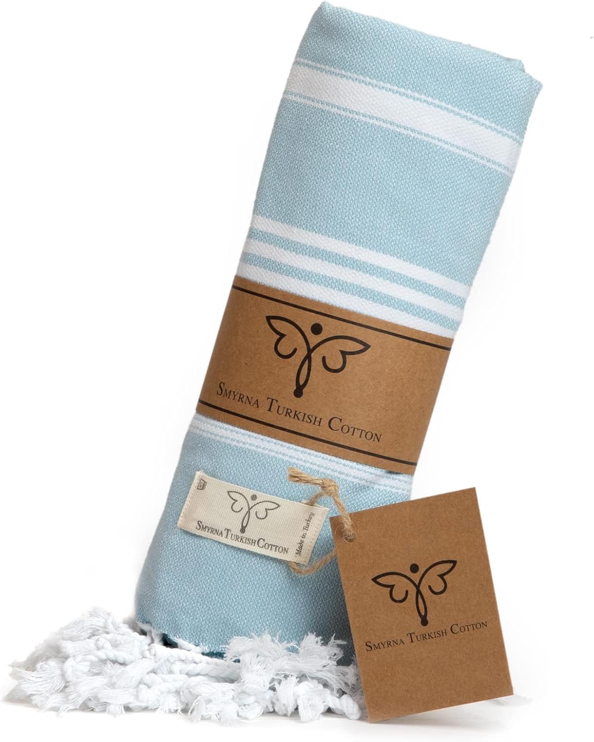 SMYRNA TURKISH COTTON Classical Series Throw Blanket 50×60, Outdoor Blankets, Throws and Blankets for Couch, Sofa, Bed, Chair, Beach Picnic, Travel Boho Turkish Blanket, Light Blue SMYRNA TURKISH COTTON Classical Series Throw Blanket 50×60, Outdoor Blankets, Throws and Blankets for Couch, Sofa, Bed, Chair, Beach Picnic, Travel Boho Turkish Blanket, Light Blue