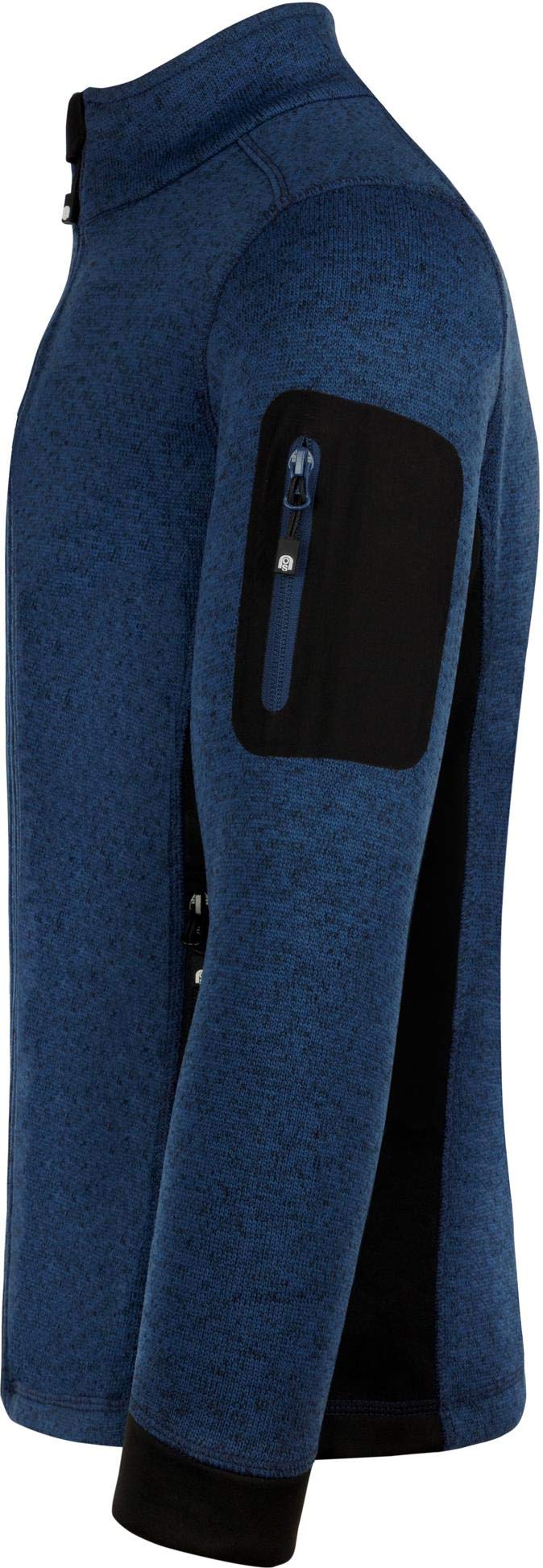 normani Herren Strick-Fleecejacke Strickjacke Cardigan mit Stehkragen und Seitentaschen Outdoor Sweatshirt