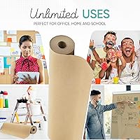 Vista 2 de Paquete de 2 rollos – Papel kraft marrón fabricado en Estados Unidos de 17.75 x 1200 pulgadas por rollo (200 pies), ideal para envolver regalos