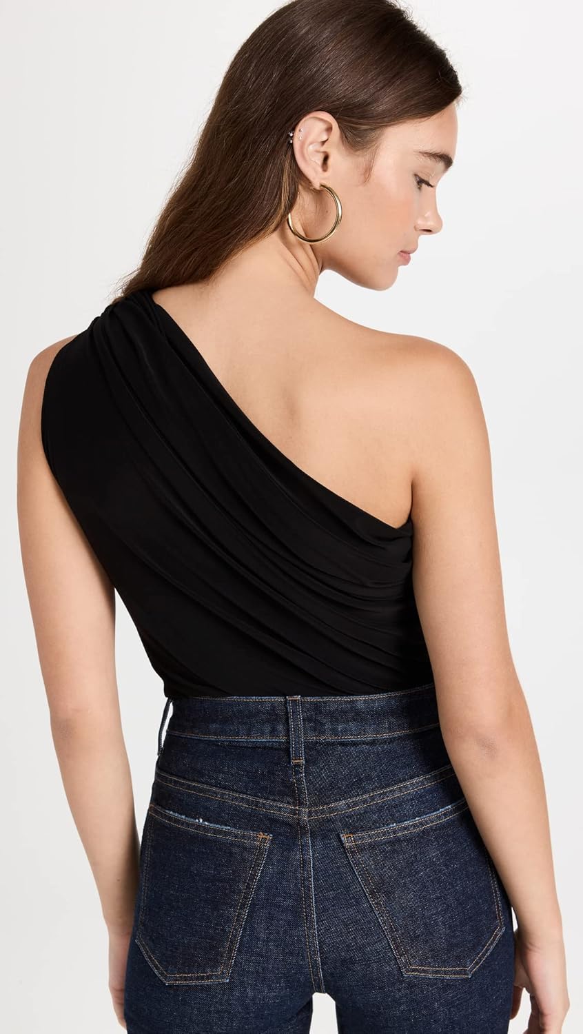 Norma Kamali Women's One Shoulder Peasant Top - Image 3
