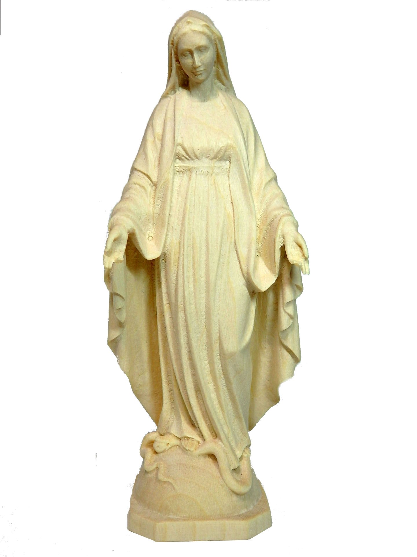 マリア像 木彫り 15センチ イタリア製 （メジュゴリエ）
