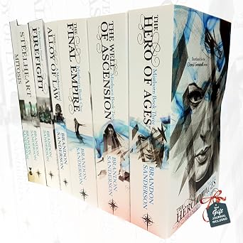 Brandon Sanderson Mistborn & Reckoners Series 7 Books Bundle Collection The Hero of Ages,The Well of Ascension,The Final Empire,The Alloy of Law,Firefight,Steelheart,Mitosis With Gift Journal
