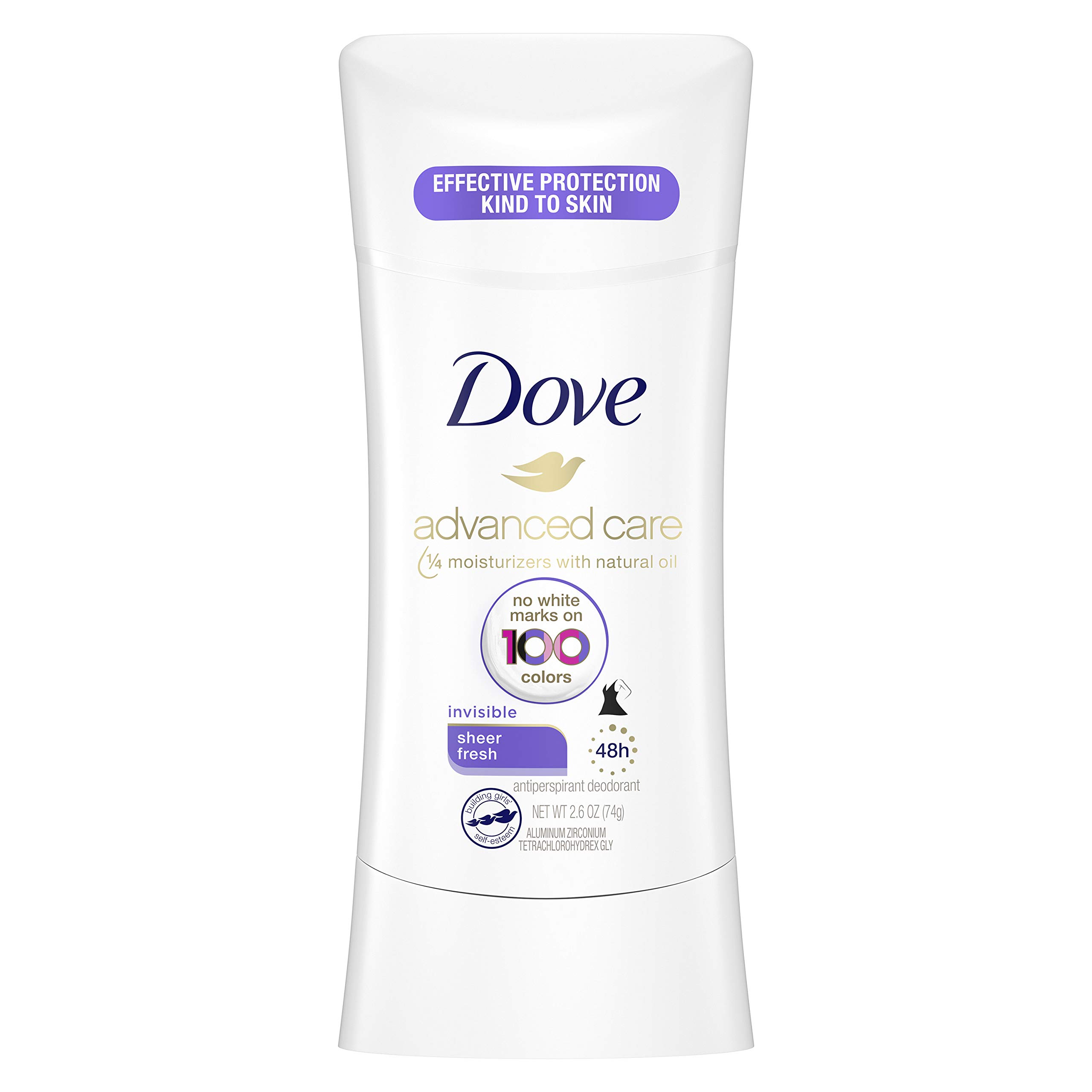 Dove Unisex Advanced Care Invisible Stick Antiperspirant Deodorant, Sheer Fresh, 2.6 Oz