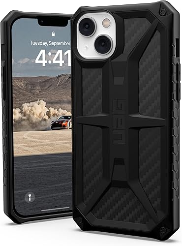 URBAN ARMOR GEAR UAG - Funda diseñada para iPhone 14 Plus de fibra de carbono de 6.7 pulgadas, funda protectora resistente de alta calidad, ligera,