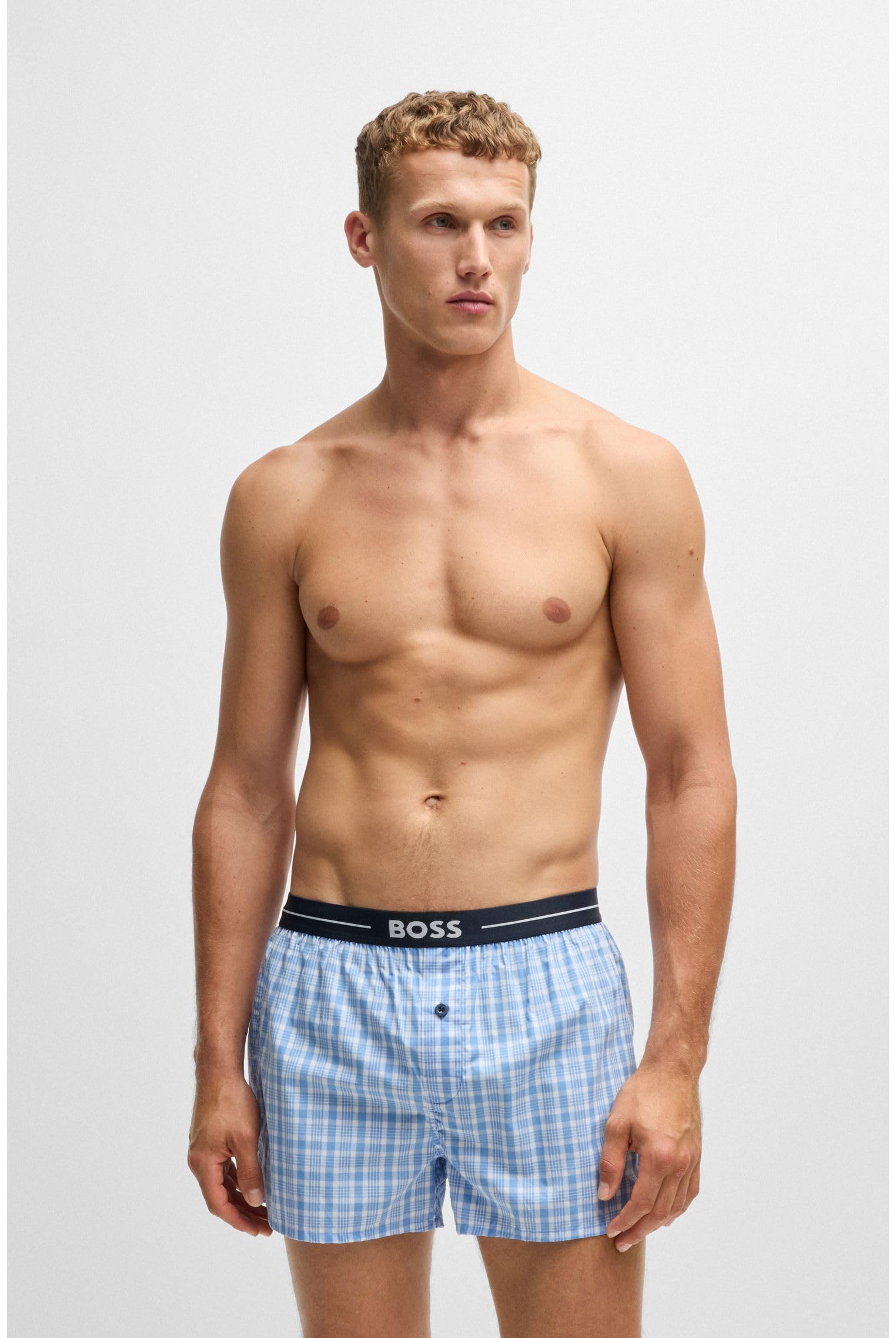 BOSS Męskie spodnie piżamowe 2P Boxer Shorts EW, New - Open Blue471, M