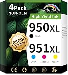 950XL and 951XL Ink Cartridges Combo Pack Compatible for HP 950 951 Ink Cartridges Combo Pack with HP OfficeJet Pro 8600 8610 8620 8100 8630 8660 8640 8615 Printer (Black/Cyan/Magenta/Yellow)