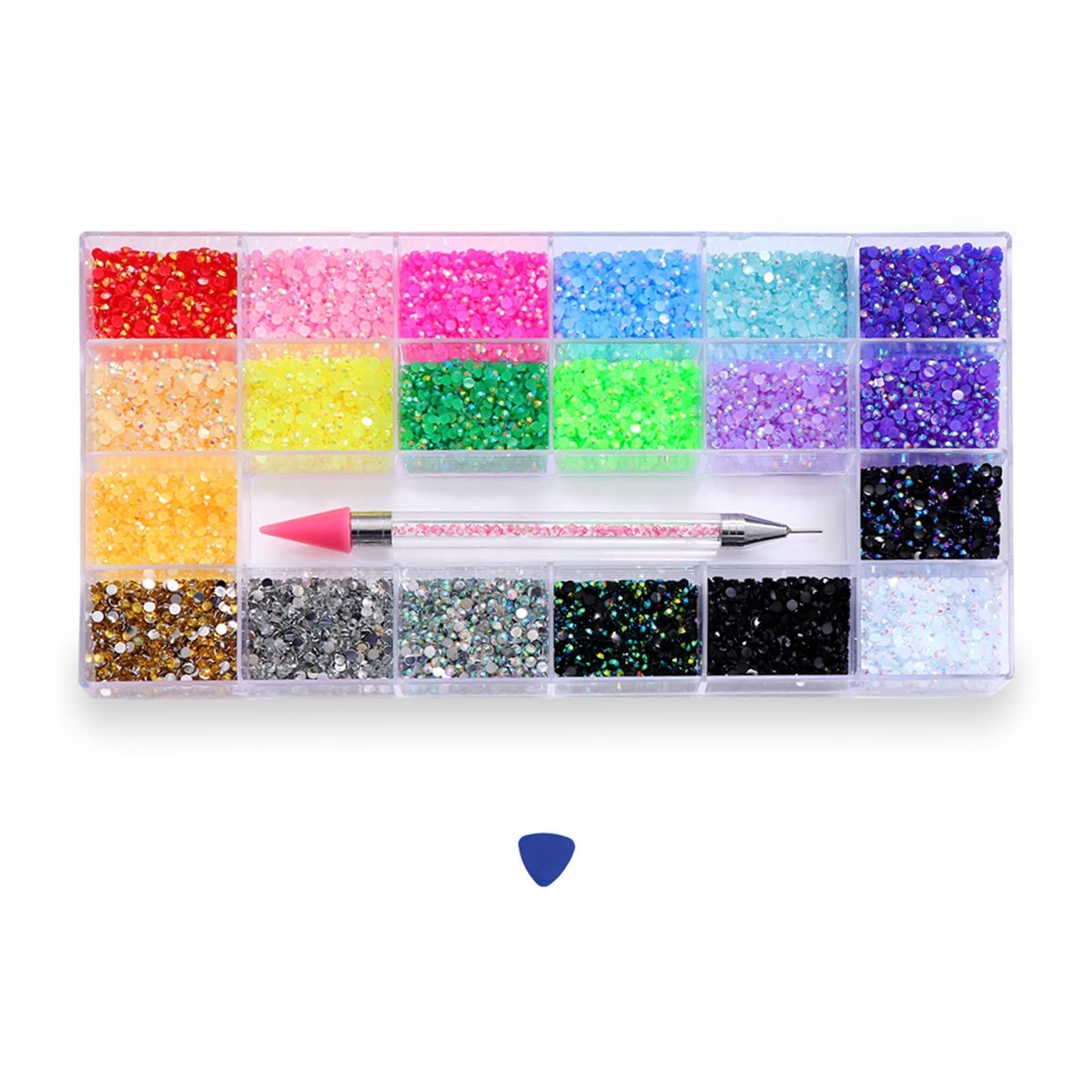 20000pcs / Set 3mm Trasparente Cristallo Strass Rotondo Flatback colorato Glitter Gemme for Unghie Accessori for Unghie DIY 3D. Decorazioni for Unghie artistiche wanglan(Color:Set 1)