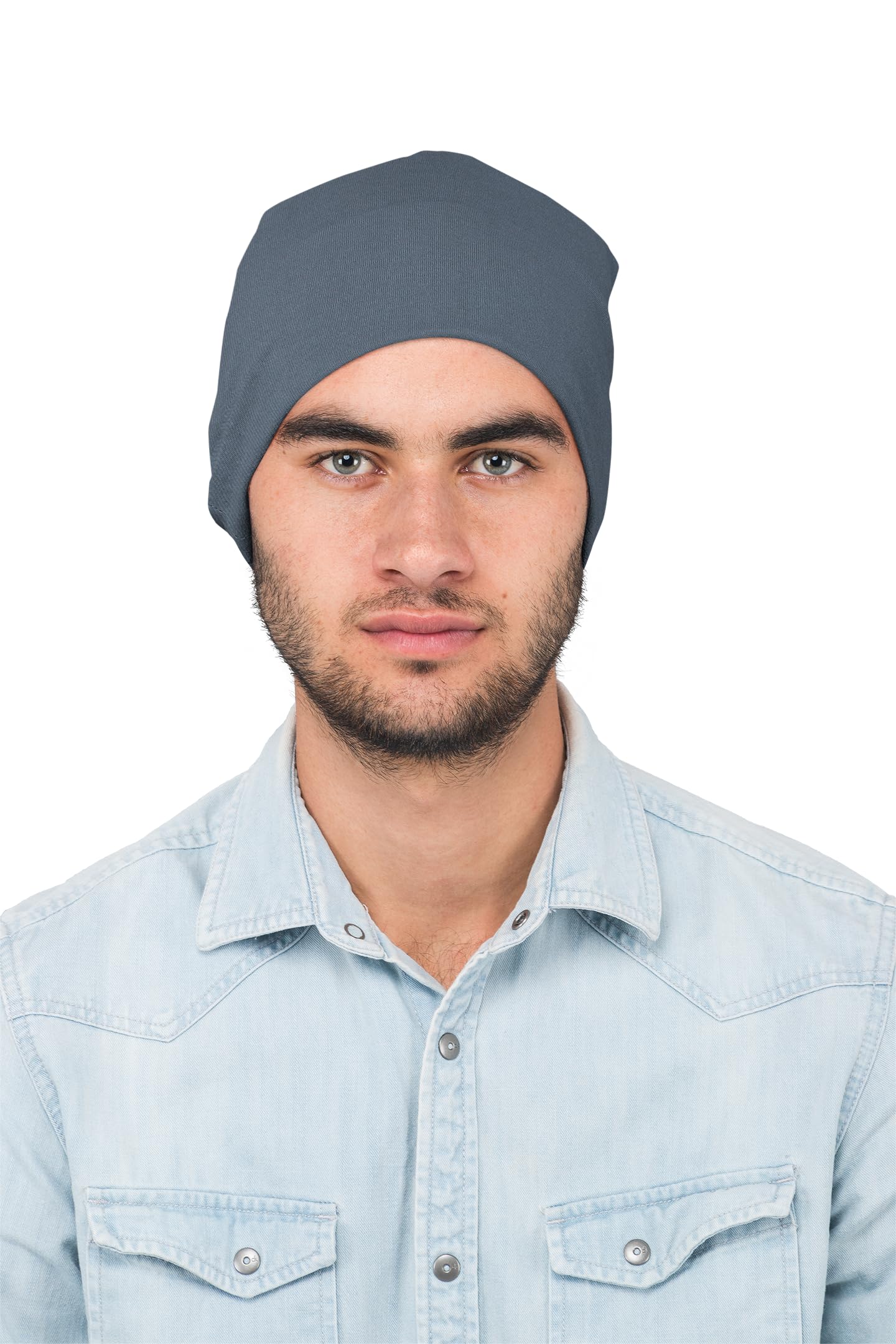 PrimeBox Unisex Skull Cap for Bikers & Cycling - Cotton Head Cap, Helmet Inner Cover for Men Women - Pack of 3 (Black, Blue, Dark Grey) 4