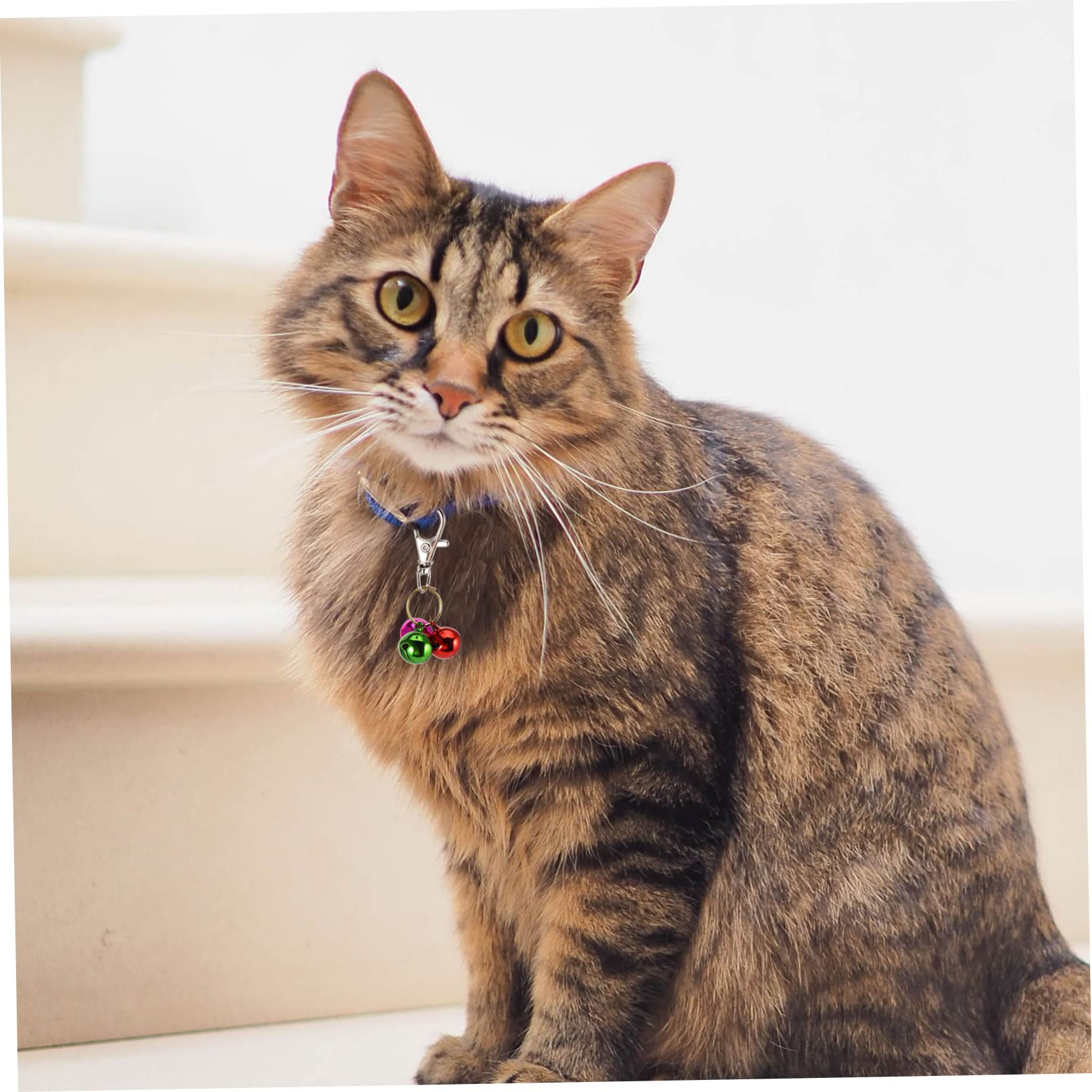 Sosoport 4pcs Cat Charm Bells Collar Bells Rhinestones for Small Dogs Cats Random Color