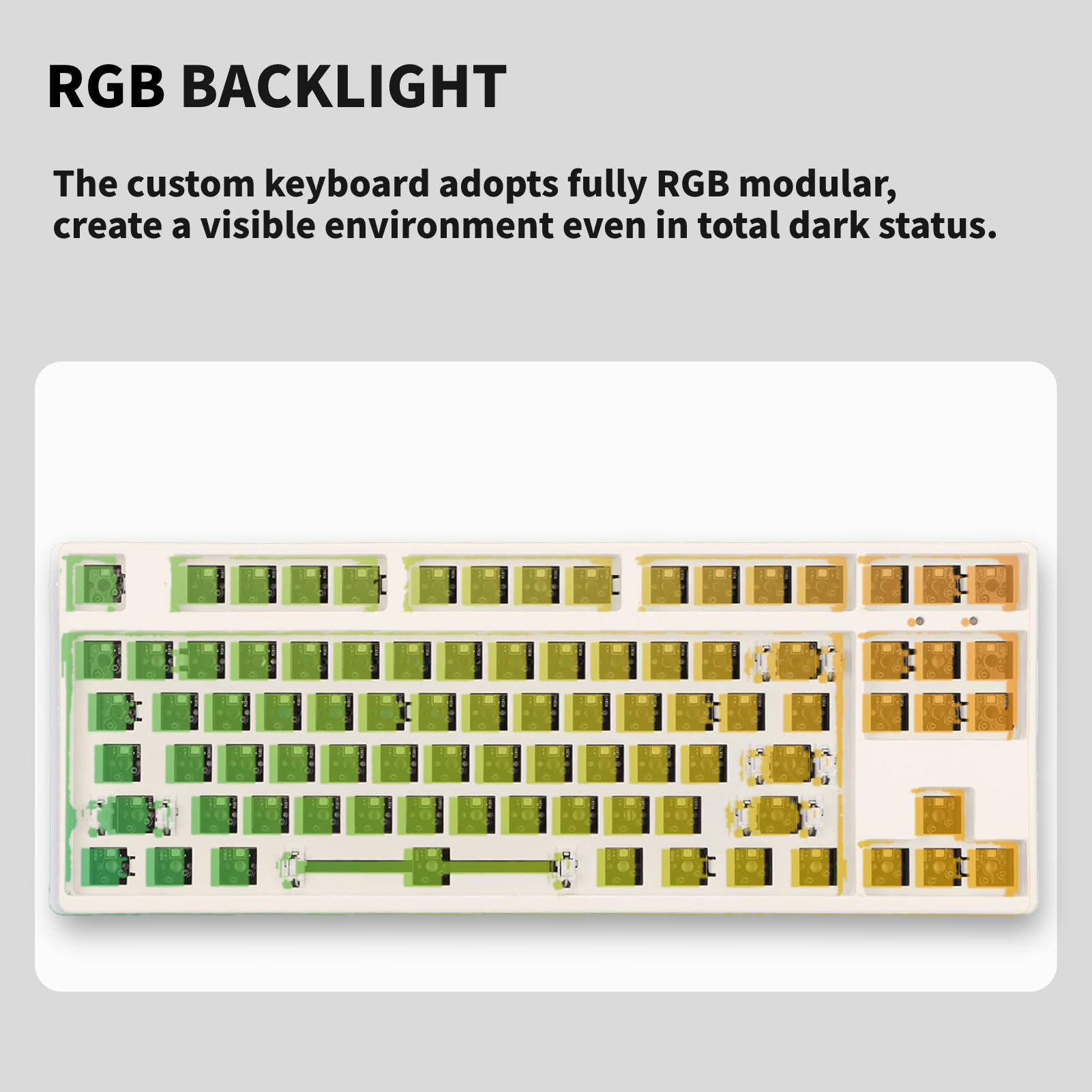 Zestaw Klawiatury Mechanicznej DIY, 87-klawiszowy Przełącznik Układu RGB TKL Klawiatura do Gier Hot Swap Modułowa Klawiatura Mechaniczna ze Stopu Aluminium ABS dla Majsterkowiczów(Biały)