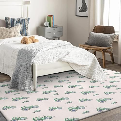 Miniatura 2 de Alfombra de tractor para niños, alfombra de 6 x 9 pies, alfombra de área de automóvil de dibujos animados para decoración de dormitorio y habitación