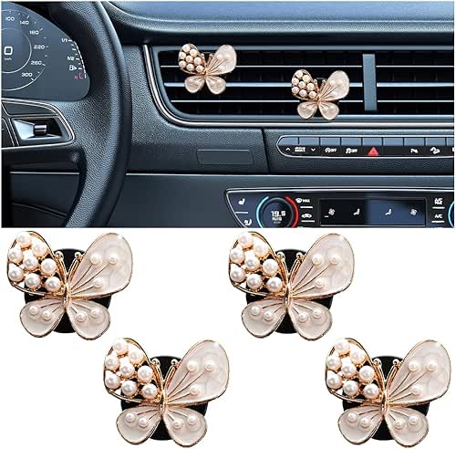 Car Air Vent Clip, 4PCS Cute Butterfly Vehicle Dashboard Conditioning