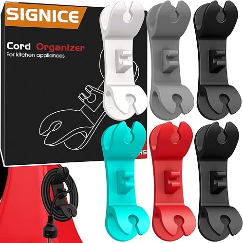 Organizador de cables para electrodomésticos – Paquete de 6 soportes para envolver cables ordenados patentados, enrollador de cable para batidora,