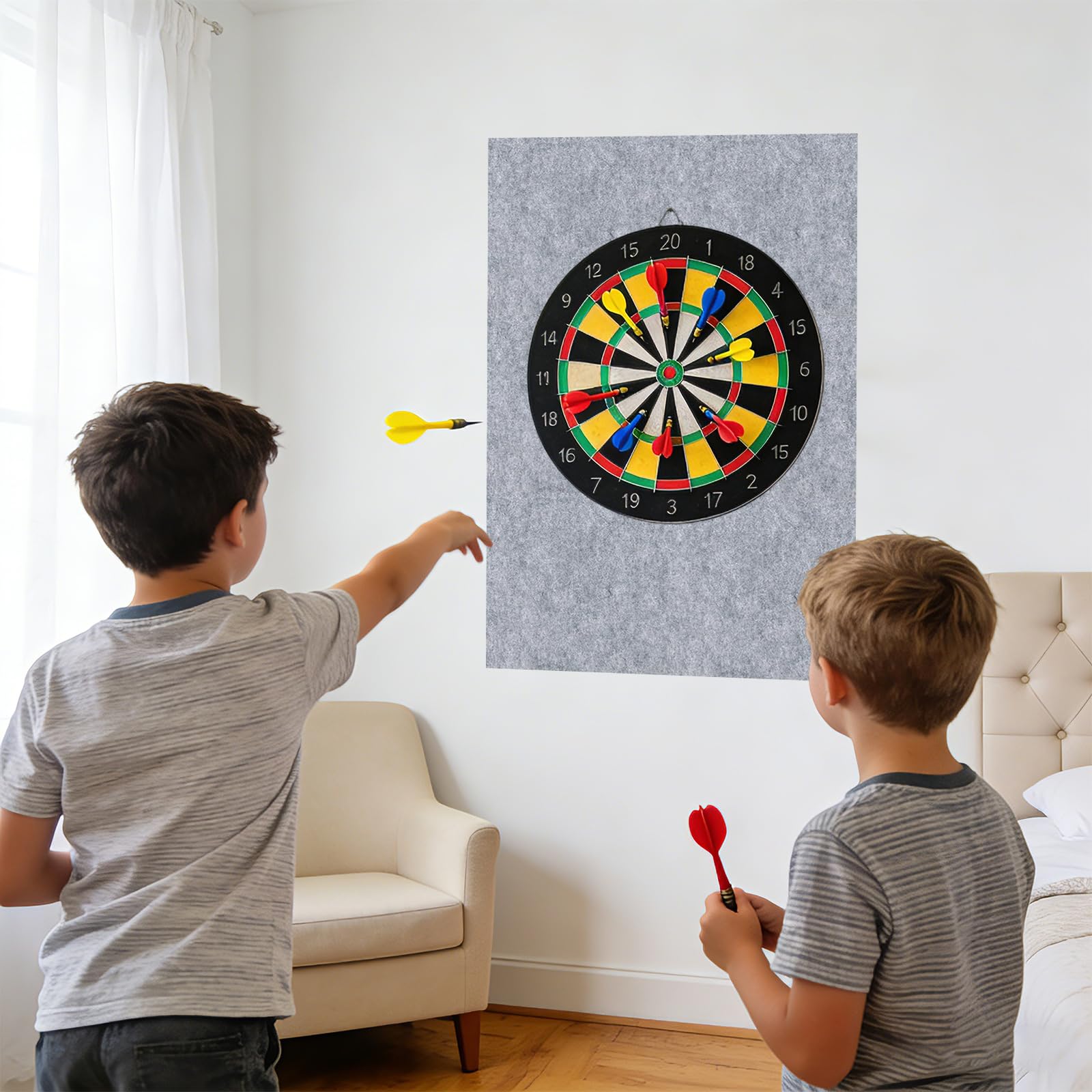 Dartboard Wandschutz, Filz Dartscheibe Wandschutz Selbstklebend, Wandumrandung für Dartboard, Filz-Dartböard-Wandschütz für Dart Wandschütz,Dartböard-Rückseite, Filz-Wandfliesen Kork Board
