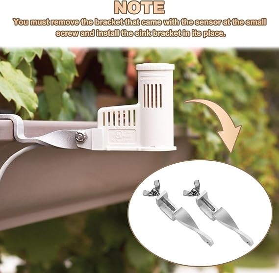 Rain Sensor Gutter Mount Bracket, Fits for Hunter Wireless rain Sensor, Mini Clik, and Solar Sync Sensor -2 Pcs