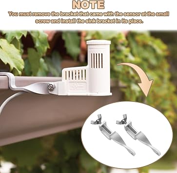 Rain Sensor Gutter Mount Bracket, Fits for Hunter Wireless rain Sensor, Mini Clik, and Solar Sync Sensor -2 Pcs
