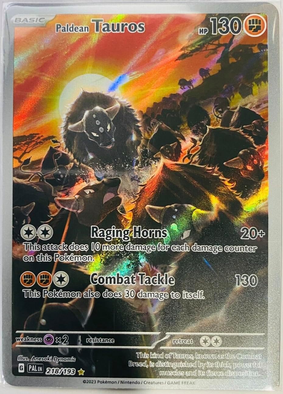 Pokemon - Paldean Tauros 218/193 - Paldea Evolved - Illustration Rare - Alternate Art Card
