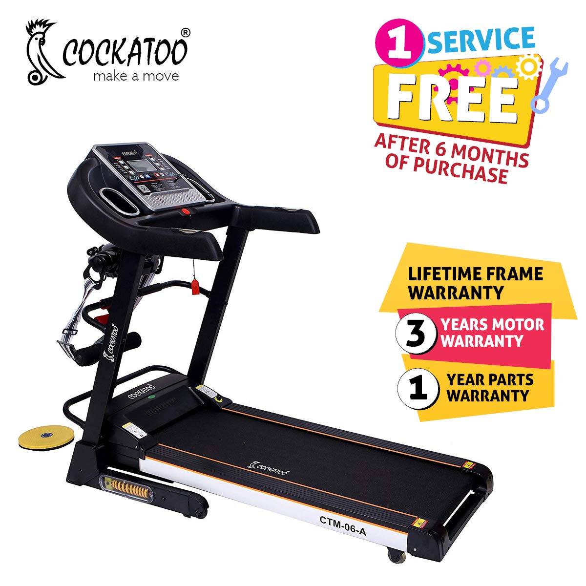 Cockatoo CT06-A 2HP (4HP Peak) Motorized Treadmill With Auto Incline