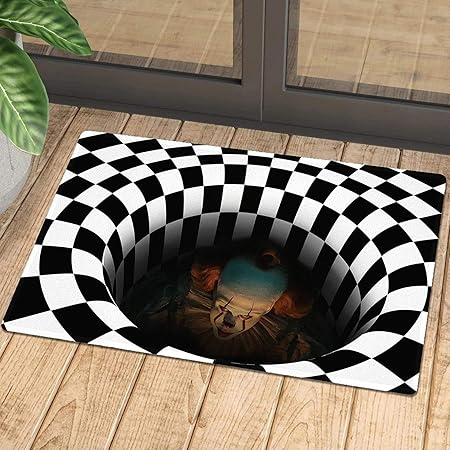 Amazon Com Halloween 3d Illusion Doormat Vortex Illusion Rug Front Floor Mat Square Carpet 3d Visual Illusion Rug 3d Visual Vortex Optical Illusions Anti Slip Floor Mat For Halloween Decoration 40x60cm Patio Lawn Garden