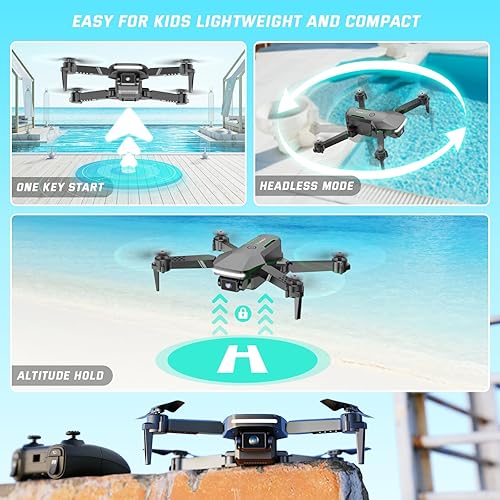 Miniatura 5 de Drone con cámara S80 para adultos con 3 baterías