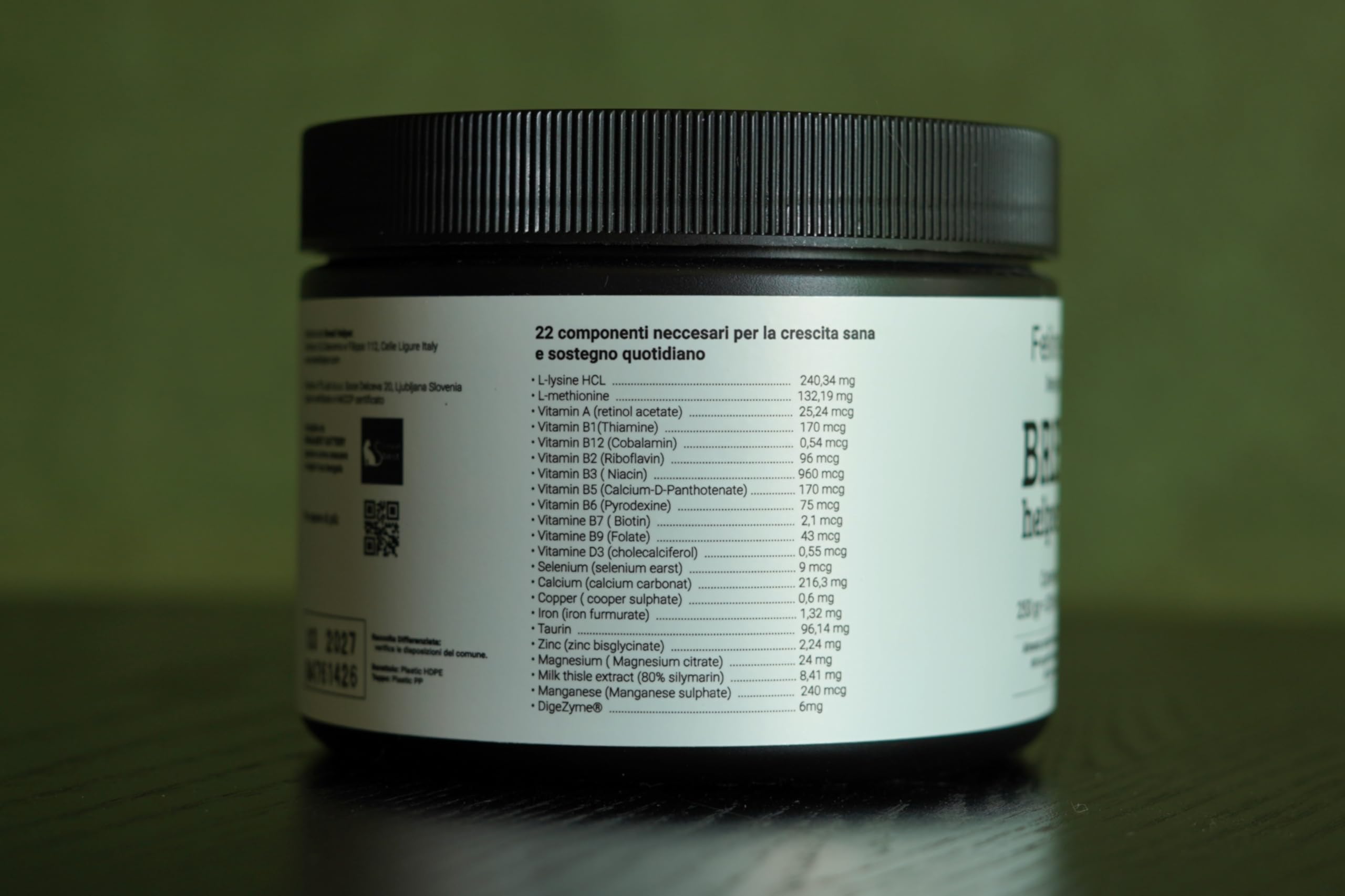 Feline Grow, Integratore complesso di 22 componenti per Gatti Bengala in periodi di crescita ed acopiamento, con la Taurina, Acido folico,Silimarina e L-Lysine, supporto imunitario
