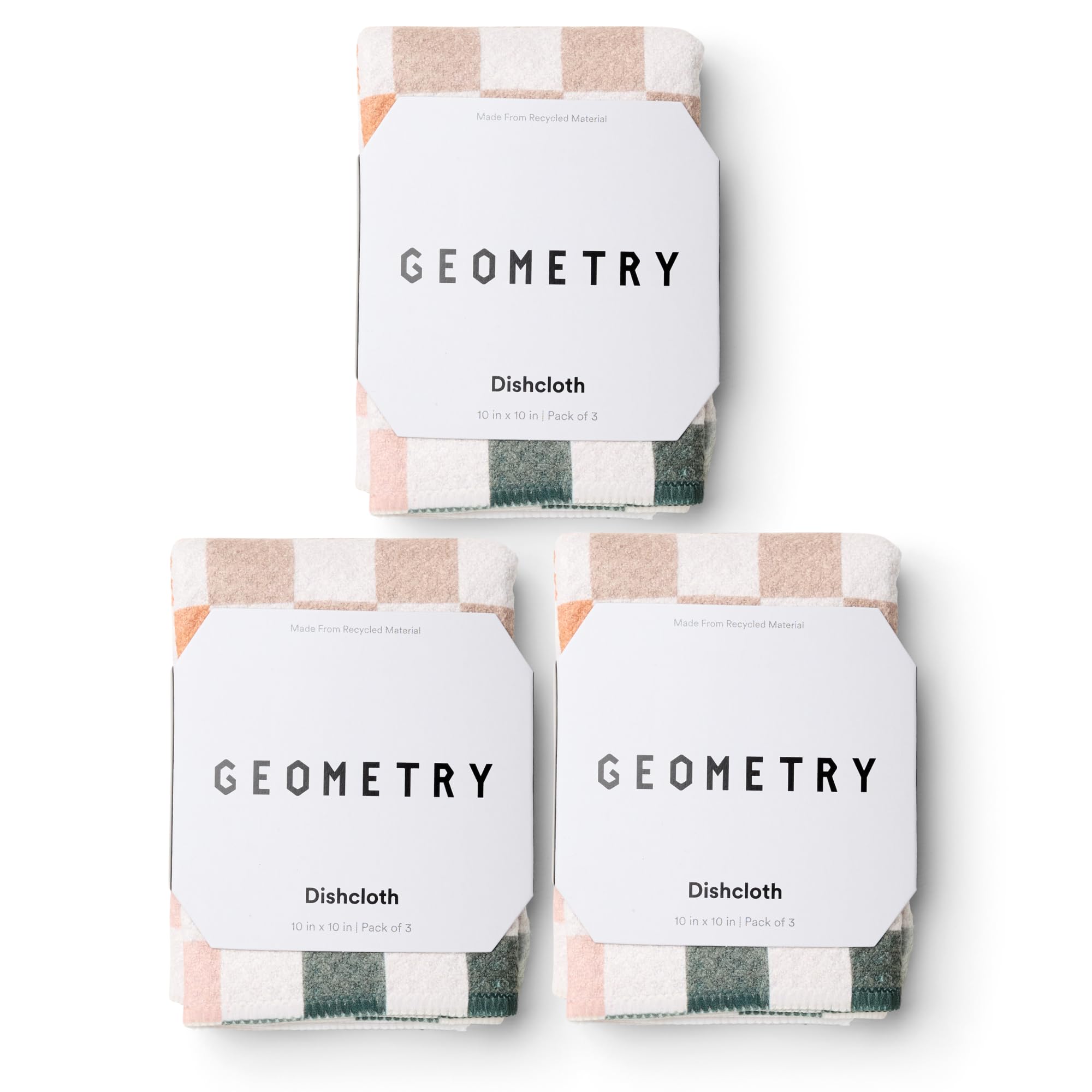 GEOMETRY Kitchen Dish Cloths 3-Pack