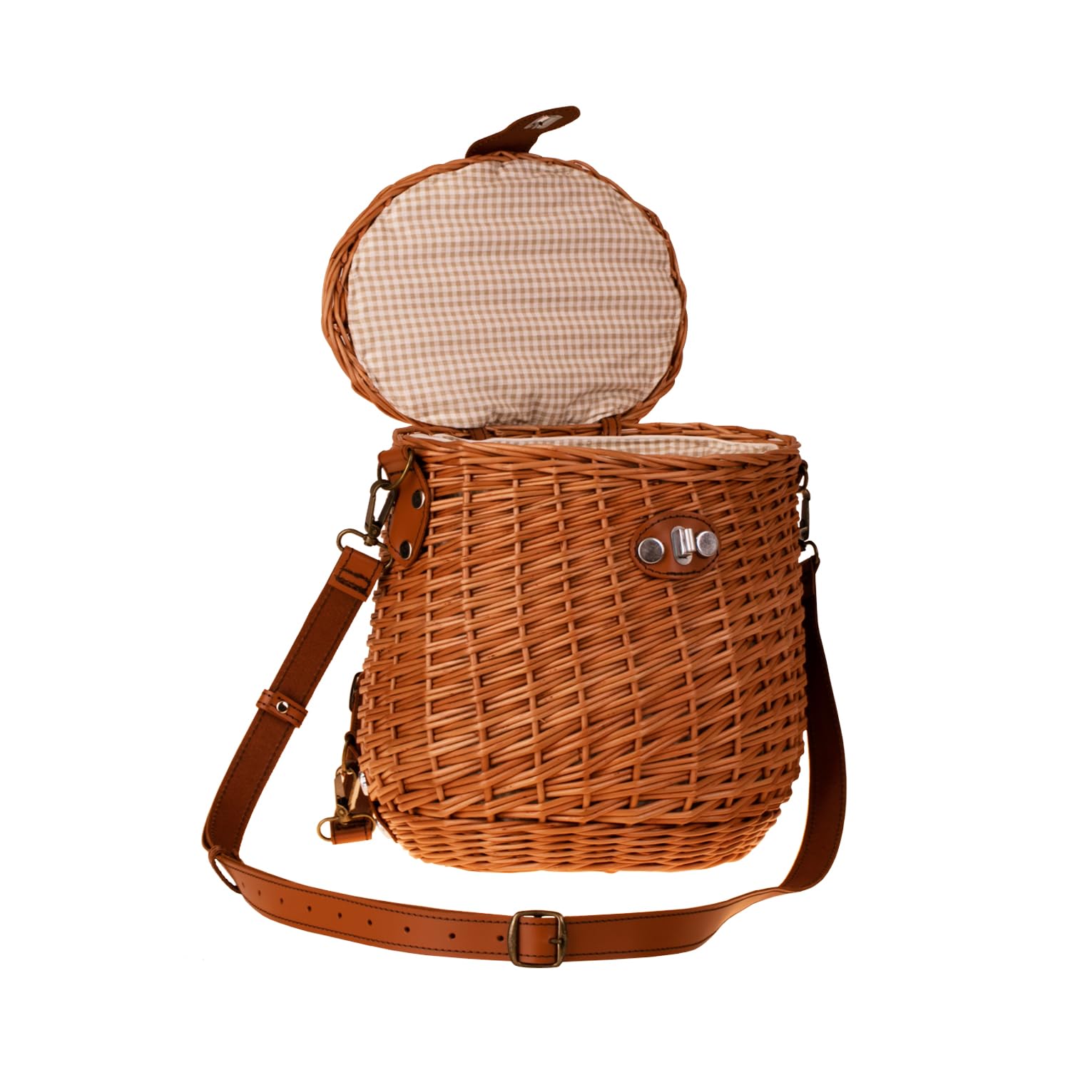 Korbtasche aus Weide geflochten Flechttasche mit dem Tragegurt aus Leder Damentasche aus Korbgeflecht Schultertasche Strandtasche Rucksack