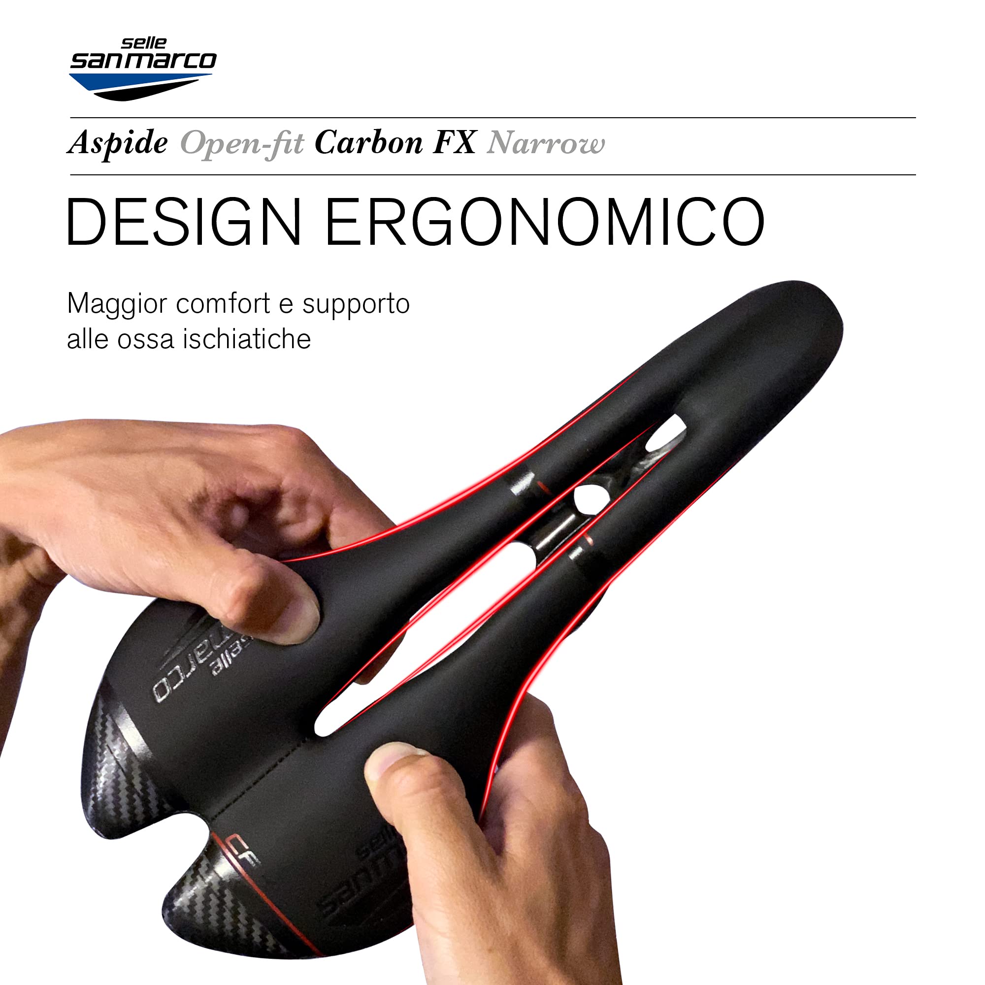 Selle San Marco Aspide Carbon FX - Sellini per Biciclette Unisex Adulto