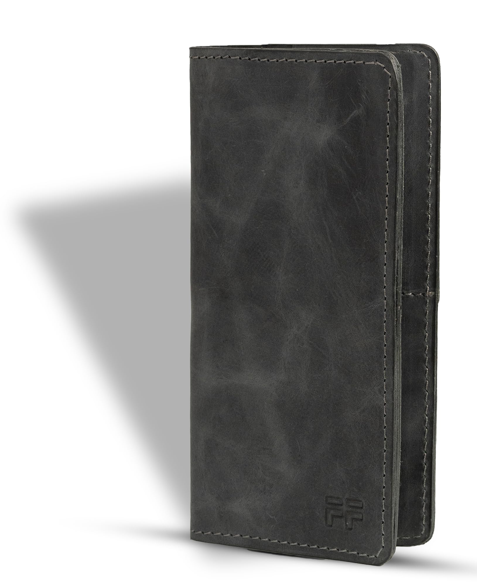 FULLFURS Hand Stitched Genuine Top Grain Long Leather Wallet for men | RFID Blocking Bifold Tall Mens Wallet | 1 ID Window | Total 10 Slots | Perfect