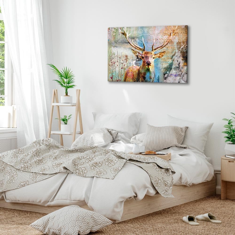 murando - Leinwandbild Abstrakte Tier bunt, 120x80 cm, 1-teilig, Wohnzimmer | Hochwertige Leinwand, sofort aufhängbar, ideal fürs Wohn- oder Schlafzimmer, wasserfest und lichtecht, langlebig, stilvoll