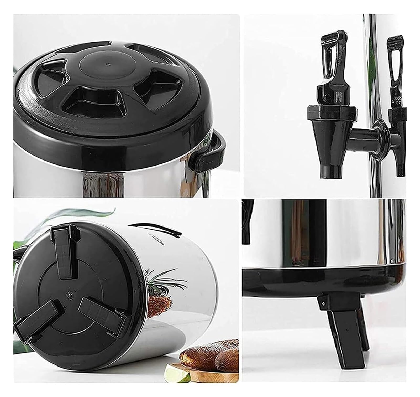 Distributore di acqua calda e caffè in acciaio inox, capacità isolata 6L-20L per caffè, tè e bevande, ideale per uso commerciale e domestico, rubinetto facile da riempire