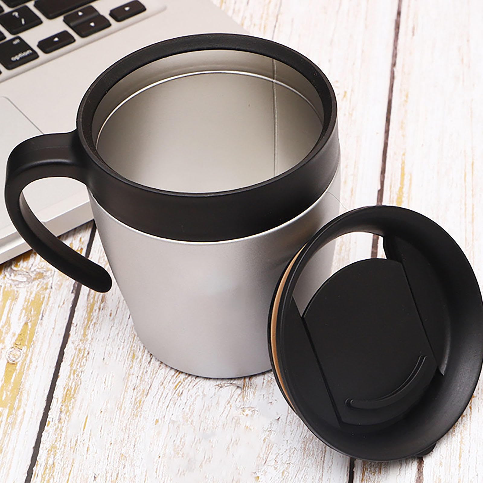 350 Ml Isolierter Kaffeebechergriff, Doppelwandiger Edelstahl-thermobecher Kalte Heiße Getränke, Pulverbeschichteter Campingbecher Büro Außenbereich,D