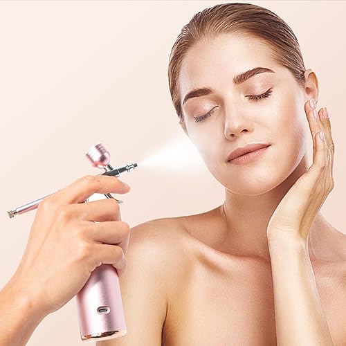 Miniatura 7 de Kit de aerógrafo de 46 PSI con compresor  Pistola de cepillo de aire de doble acción con boquilla de 0.012 in y juego de cepillos de limpieza para