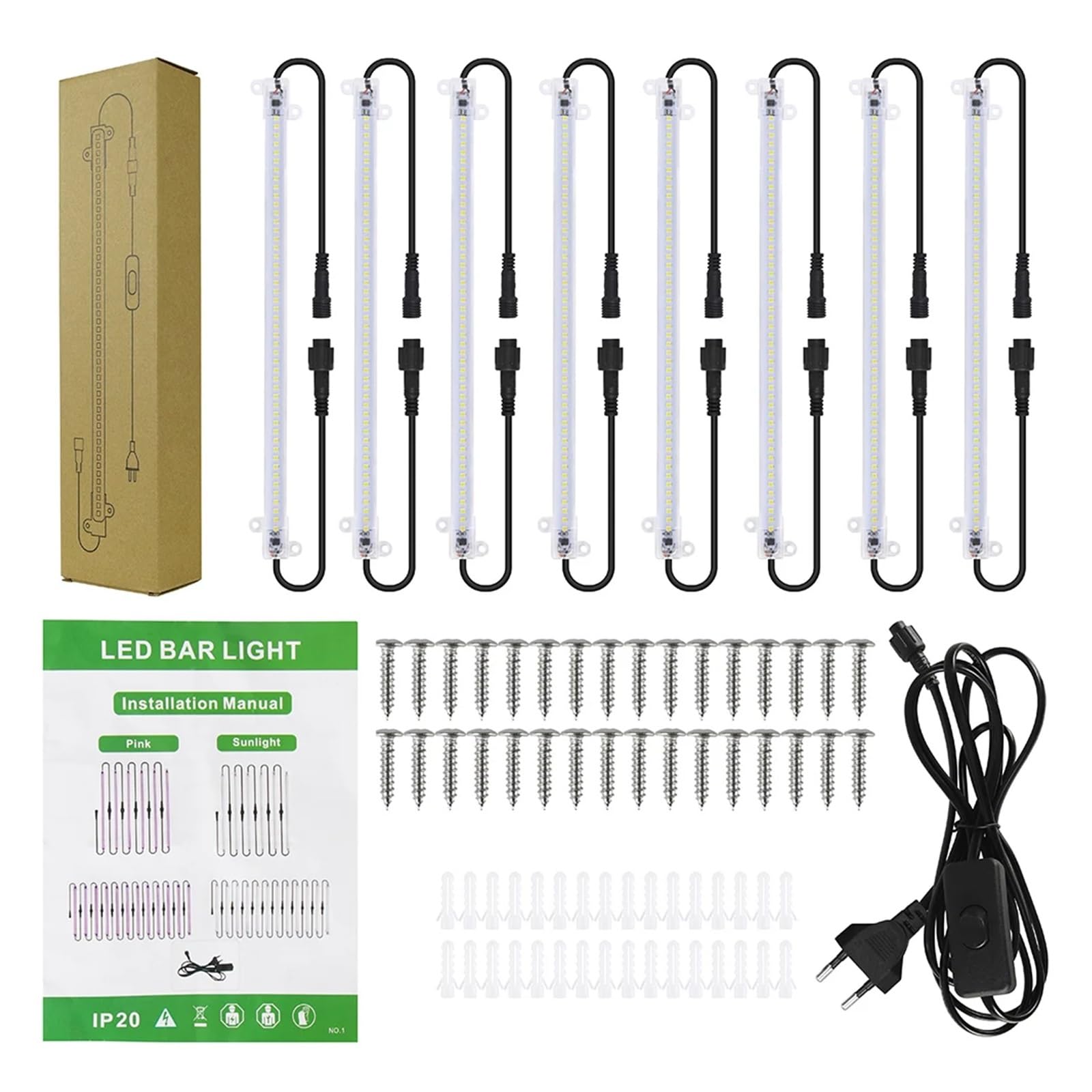 Lámpara de cultivo tiras LED 1 a 12 Uds., fitoamplificador luz solar espectro completo for plantas vegetales, barras 30/50cm, 2,7 W 6W Iluminador hortícola(4pcs 50CM with)