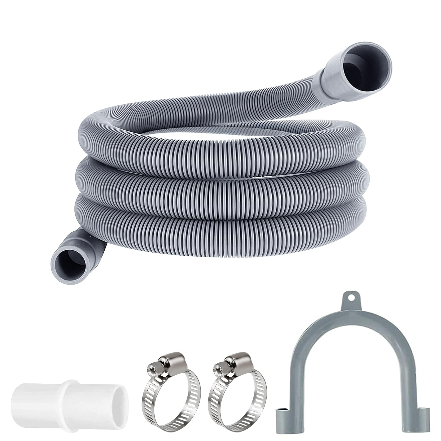 Ablaufschlauch für Waschmaschinen Abwasserschlauch Verlängerung 1M x 20mm waschmaschinenschlauch Universal Abwasserschlauch Verlängerung Set für Waschmaschine Geschirrspüler Trockner 20mm (1M)